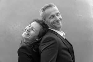 man and woman happy together